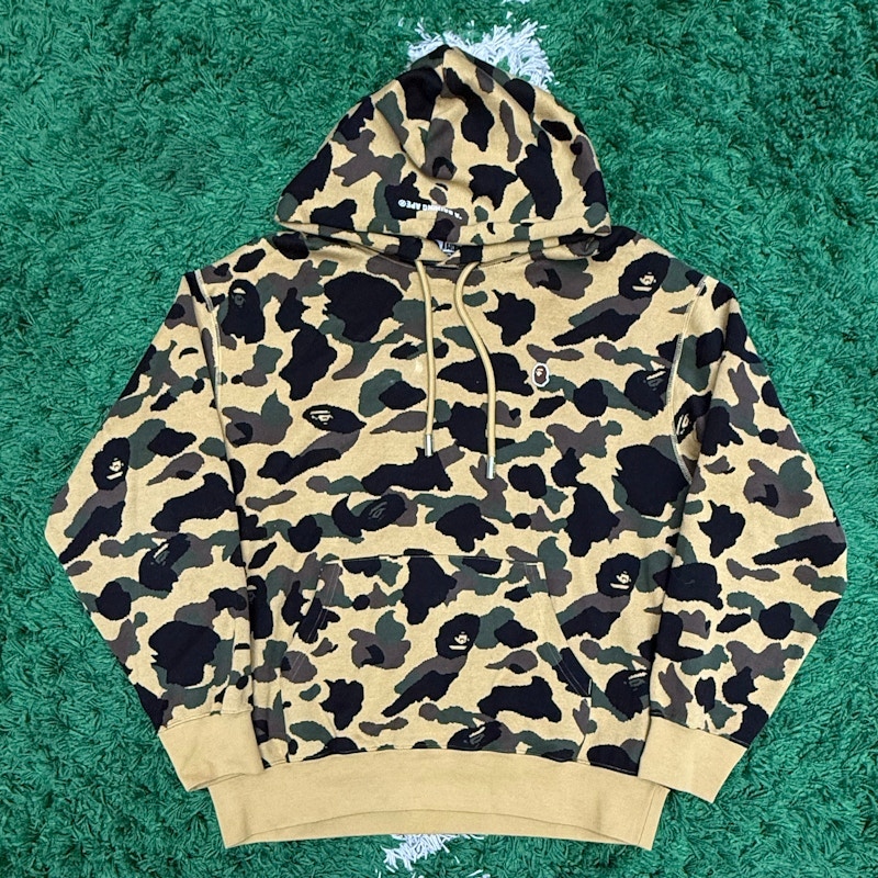 A Bathing Ape Camo Pullover Hoodie Yellow