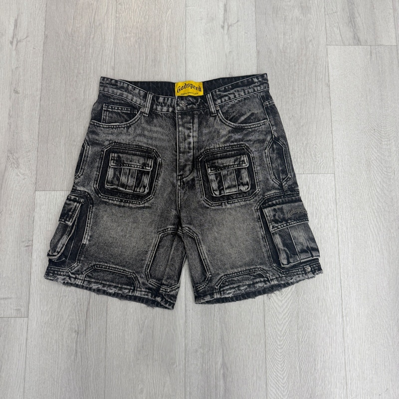 Godspeed Denim Cargo Shorts Black