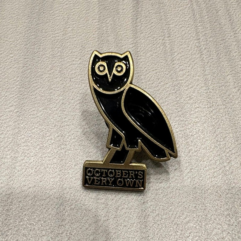 October's Very Own Owl Pin Black Gold