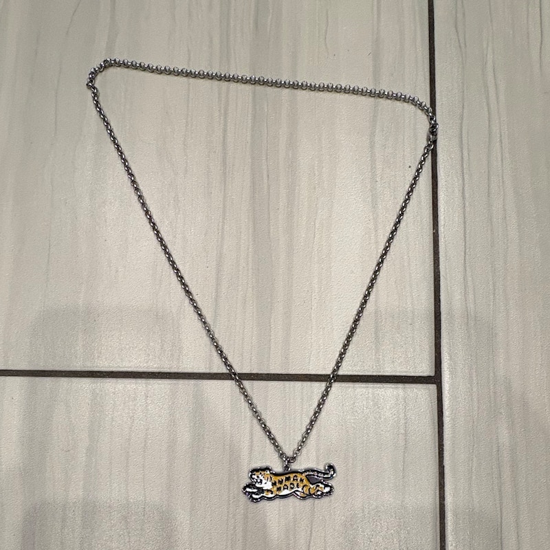 Human Made Tiger Pendant Necklace Silver