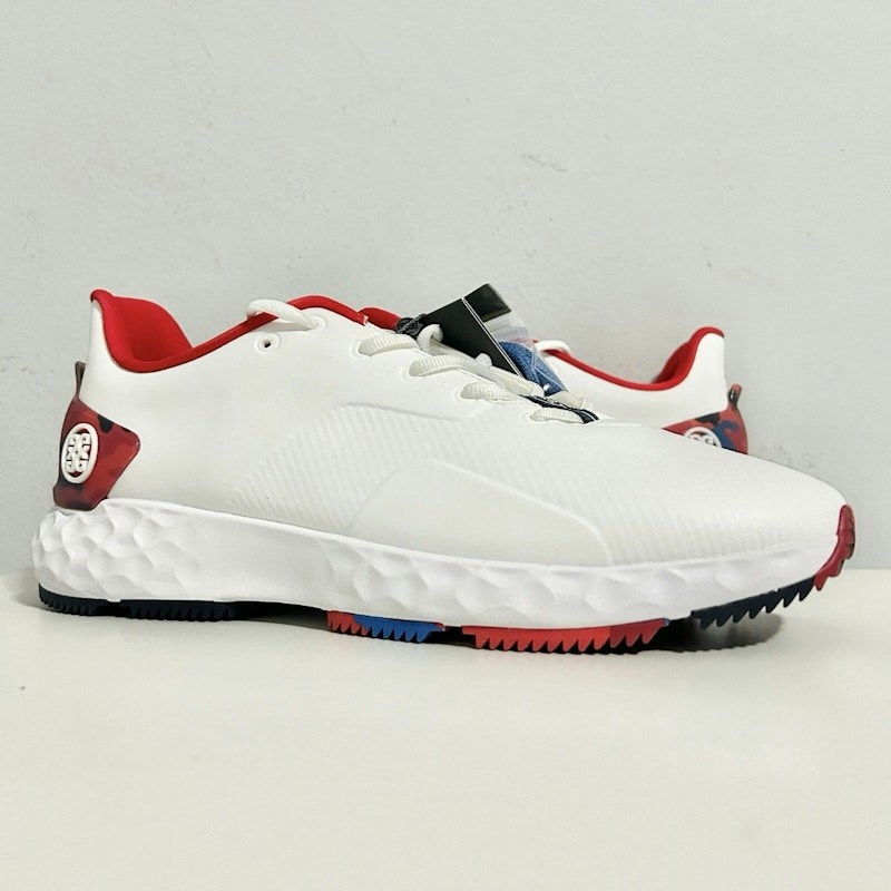 G/Fore G4 MG4+ Camo White Poppy Blue Spikeless Golf Shoes