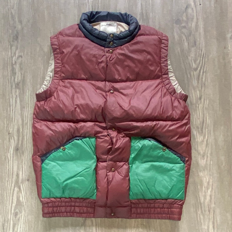 Visvim Puffer Vest Maroon Green