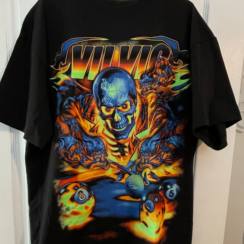 Evil Vice Skull Billiards Graphic T-Shirt Black