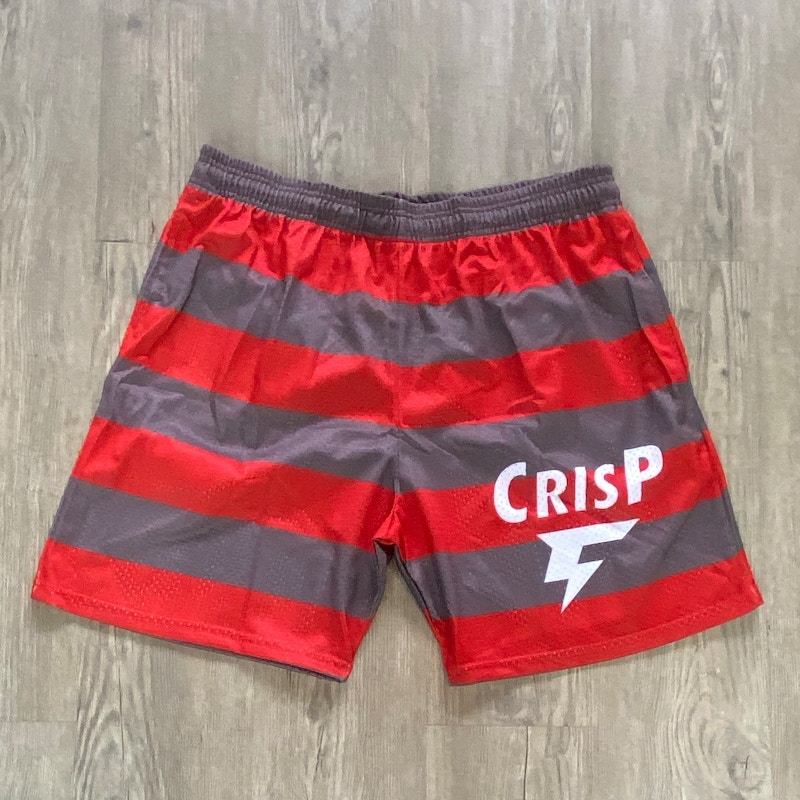 CRISPY NYC Striped Athletic Shorts Brown