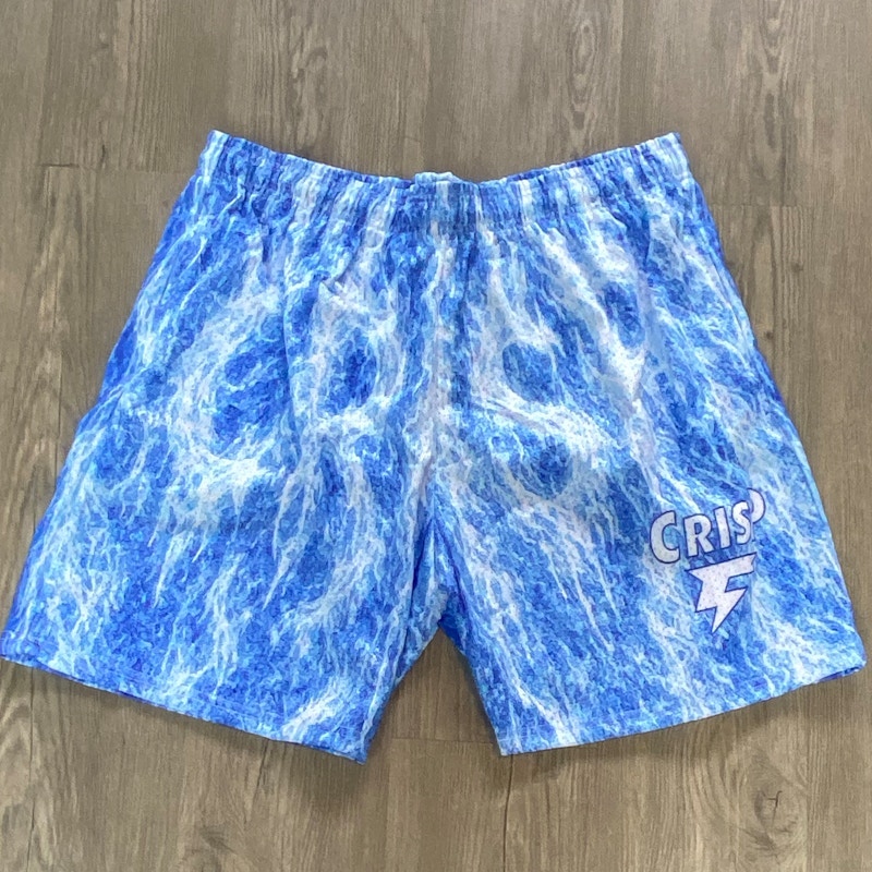 CRISPY NYC Water Print Shorts Blue