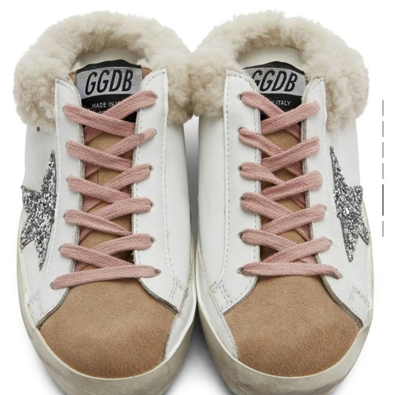 Golden Goose Super-Star Sabot White Cappuccino Silver (Women's)