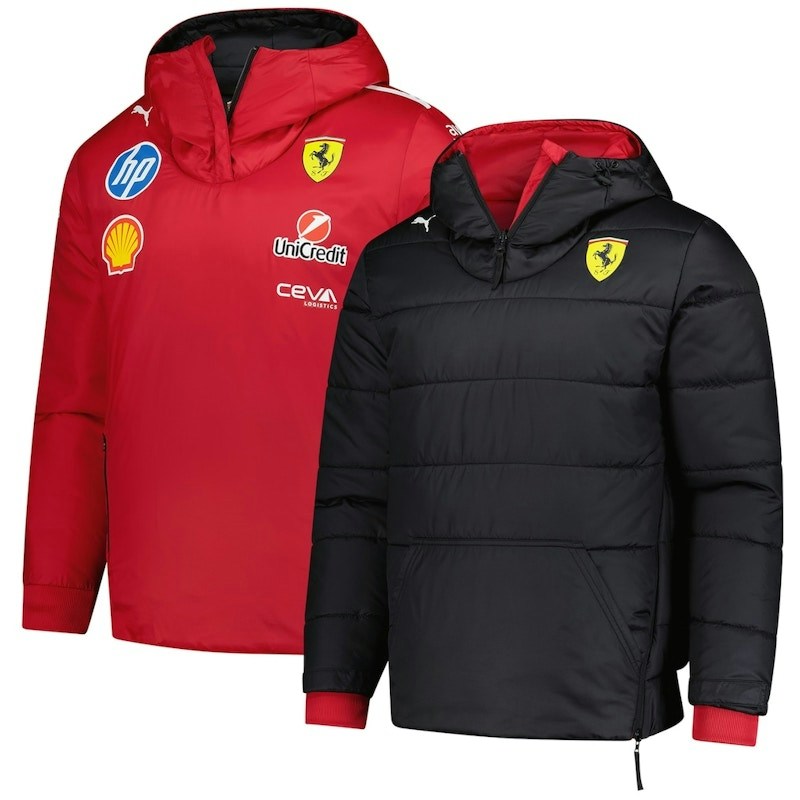 Puma Scuderia Ferrari 2025 Replica Team Reversible Hoodie Jacket Red/Black