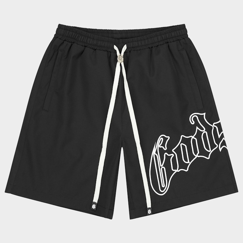 Godspeed OG Logo Nylon Shorts (Black/White)