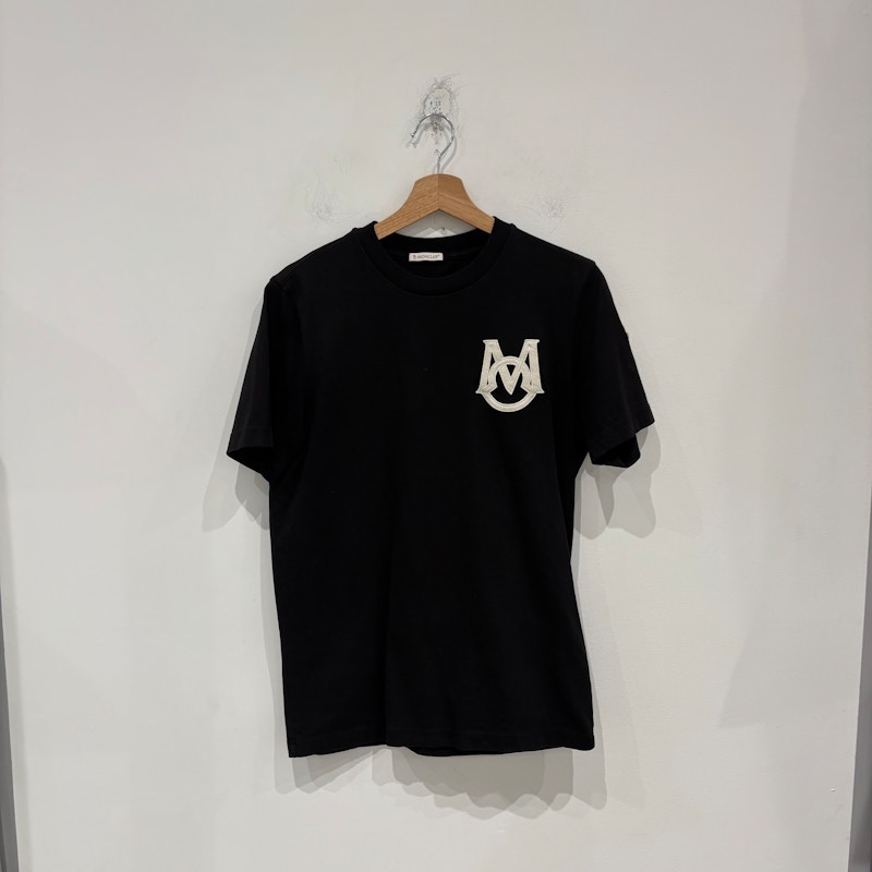 Moncler Monogram Cotton Crewneck T-shirt Blue