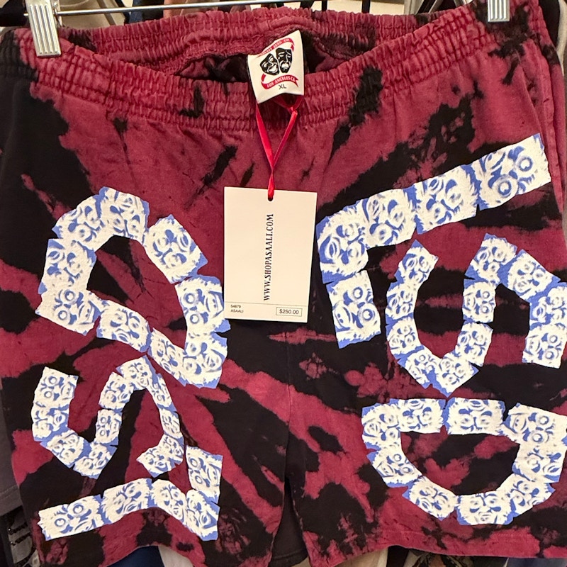 Asaali Jean Co. Tie Dye Shorts Black Pink