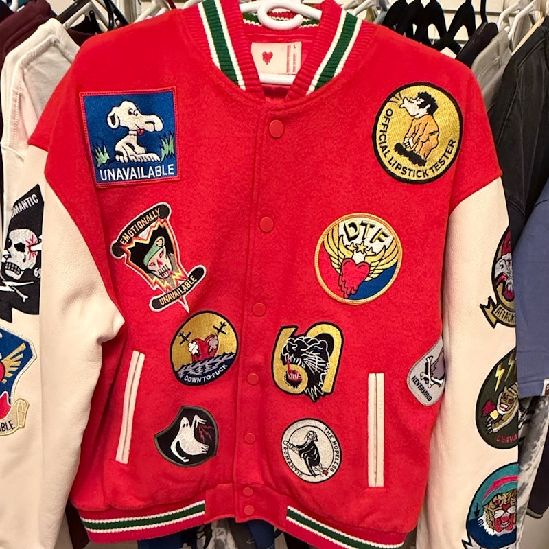 Emotionally Unavailable Varsity Jacket Red
