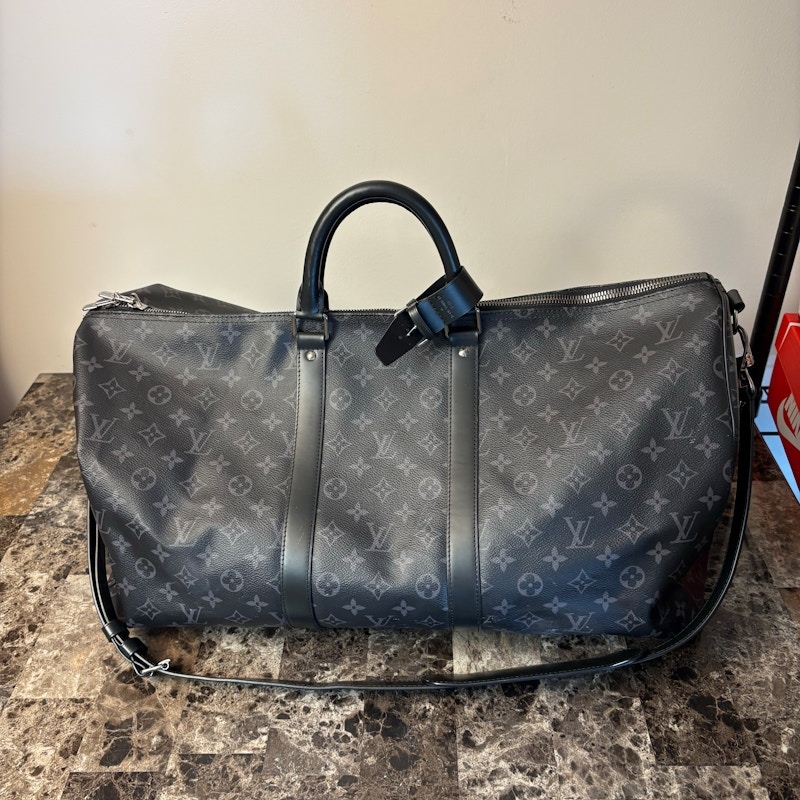 Louis Vuitton Keepall Bandouliere Monogram Eclipse 55 Black