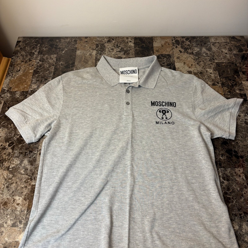 Moschino Logo Polo Shirt Grey