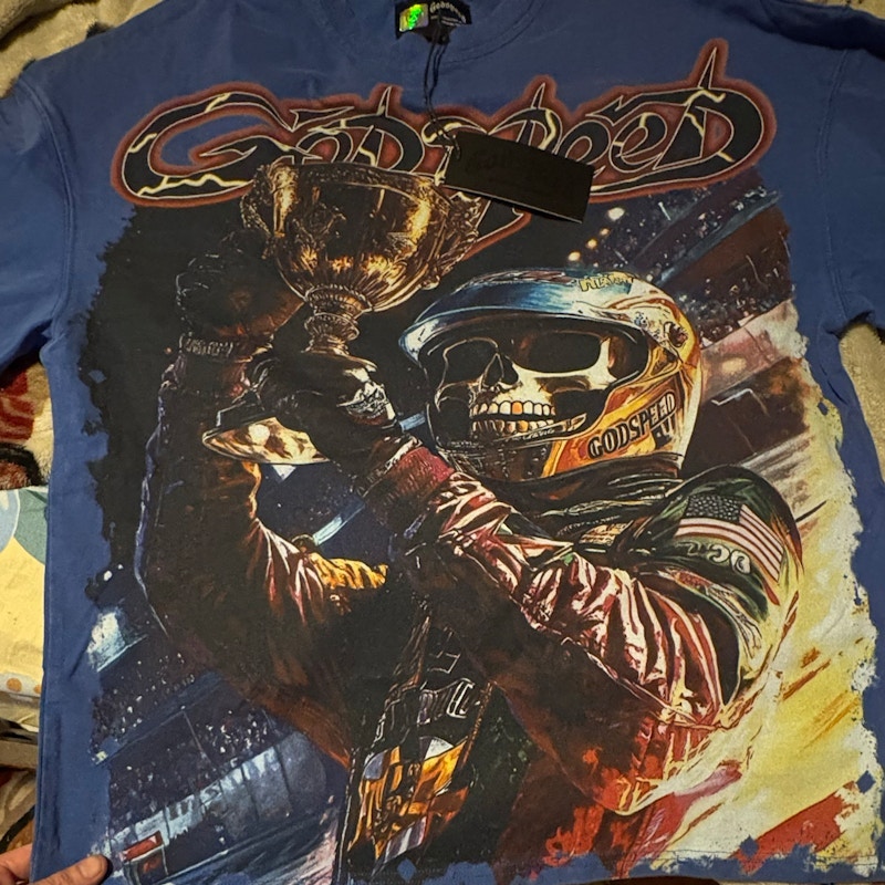 Godspeed Out Of Many, One Long Sleeve T-Shirt Blue