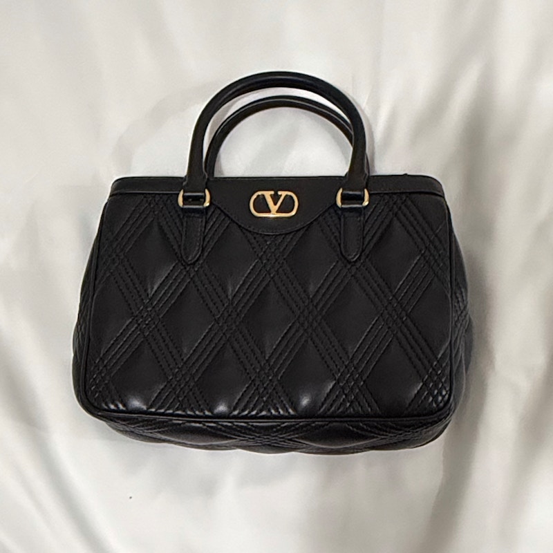 Valentino Quilted Handbag Black