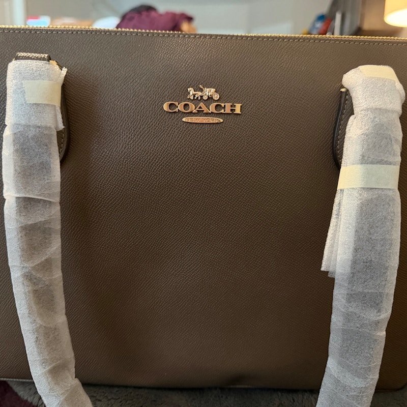 Coach Leather Gallery Tote Dark Stone