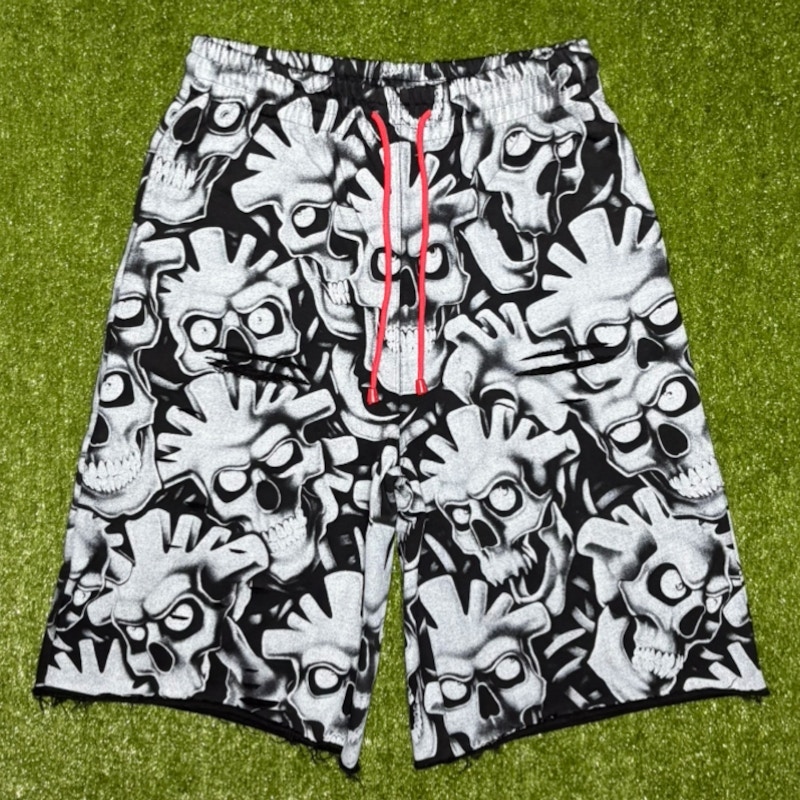 Vertabrae Grey Skull Shorts