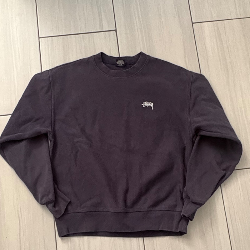 Stüssy Embroidered Logo Crewneck Sweatshirt Navy