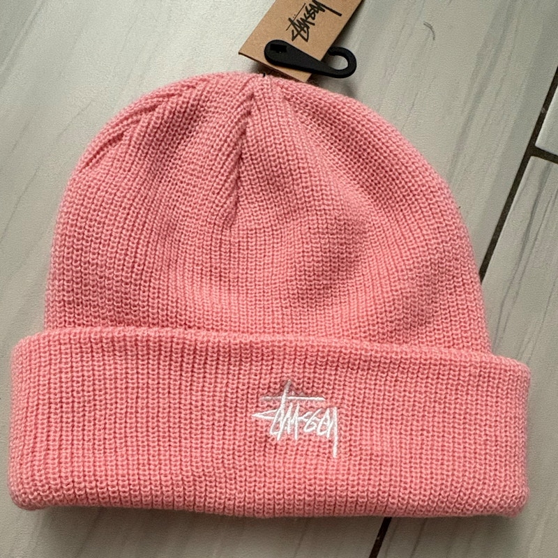 Stüssy Stock Logo Beanie Pink