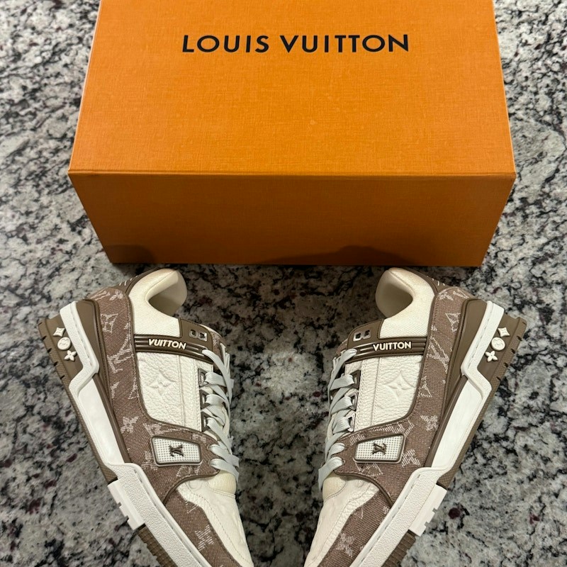 Louis Vuitton Trainer Sneaker Brown White
