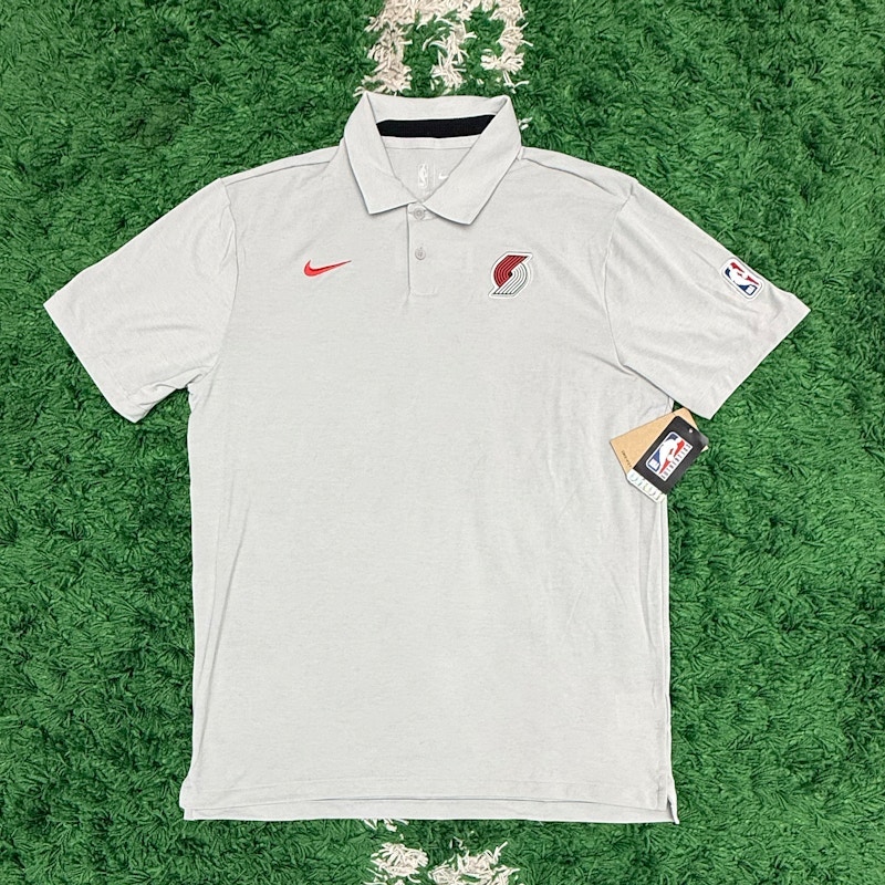Nike Portland Trail Blazers NBA Polo Shirt Grey