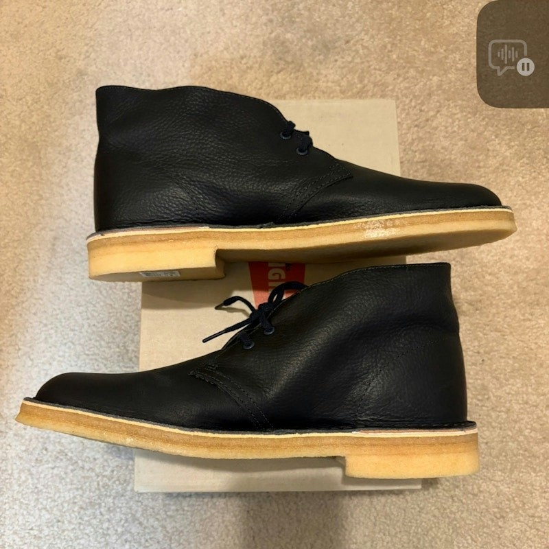 Clarks Originals Desert Boot Navy Pebbled Leather