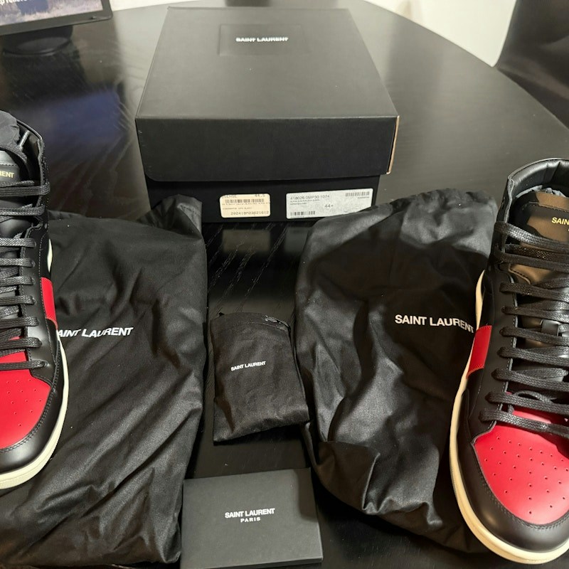 Saint Laurent SL 10H High Top Sneaker Black Red