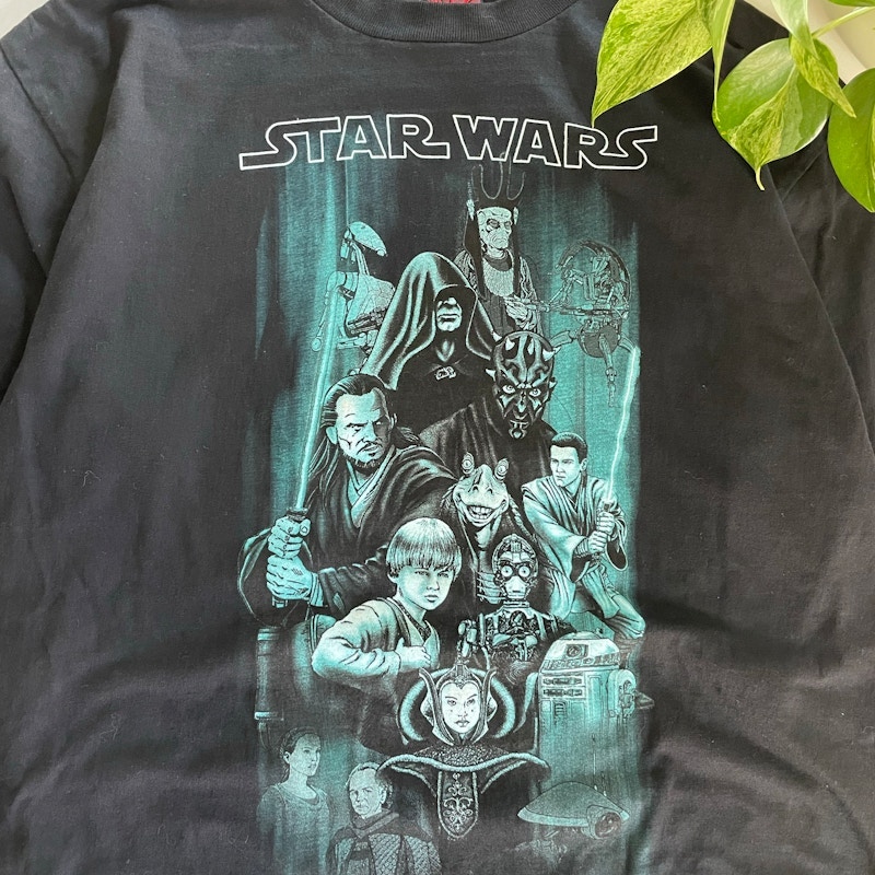 90s Star Wars Episode I Character T-Shirt Black