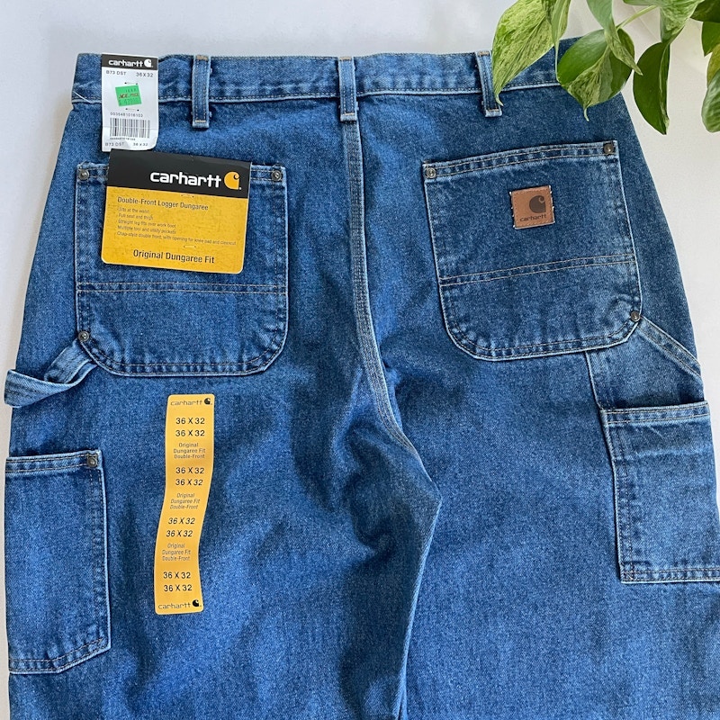 Carhartt B73 DST Double-Front Logger Dungaree Jeans Blue