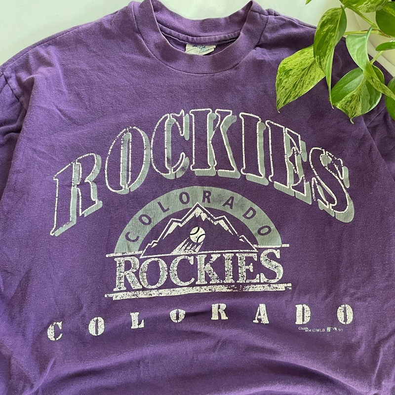 Chalk Line Colorado Rockies 1991 T-Shirt Purple