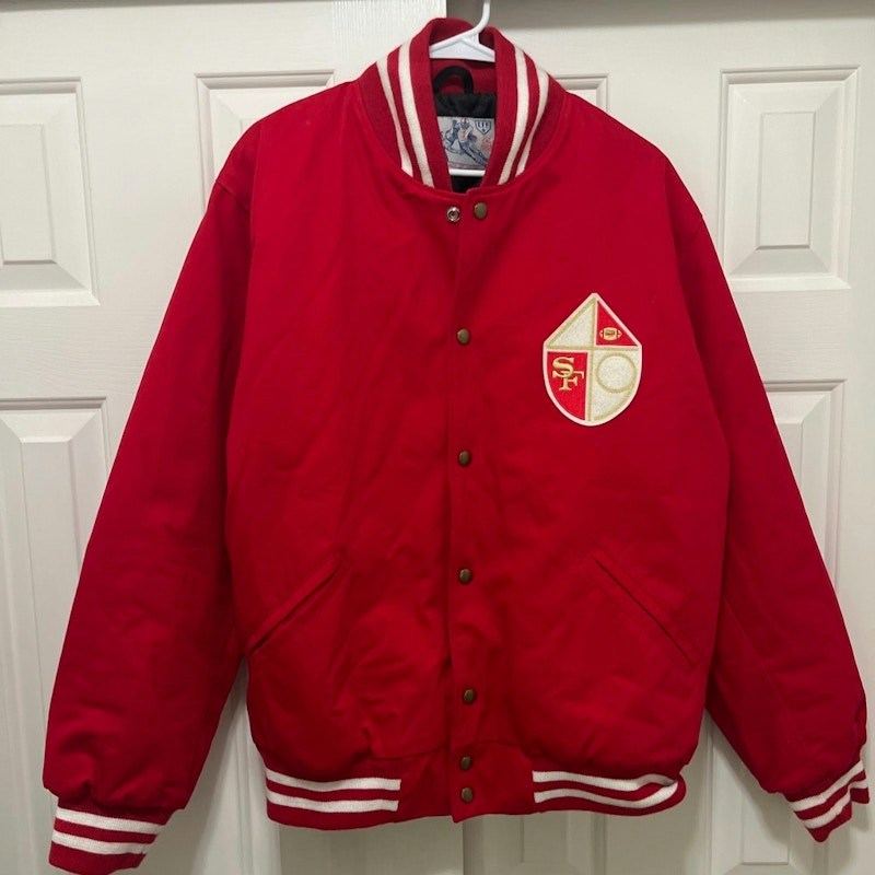 Ebbets Field Flannels San Francisco Forty Niners Varsity Jacket Red