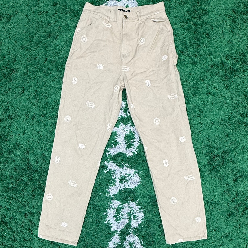 Sinclair All Over Embroidered Work Pants Beige