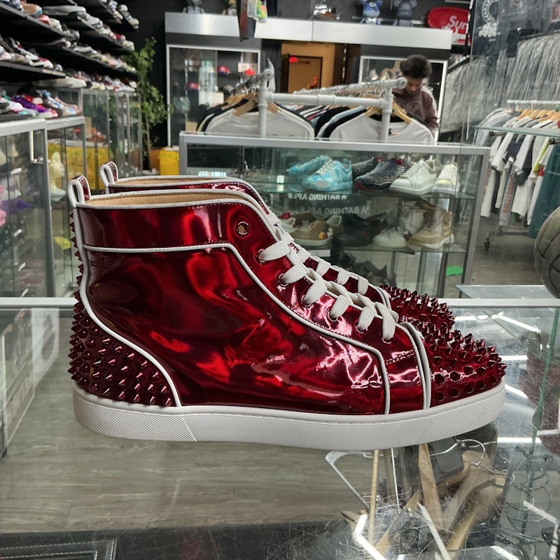 Christian Louboutin Spikes High Patent Red