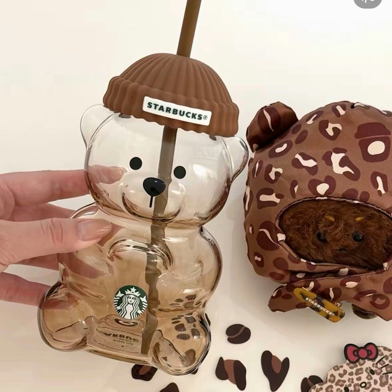Starbucks Bear Glass Tumbler Brown (China Exclusive)