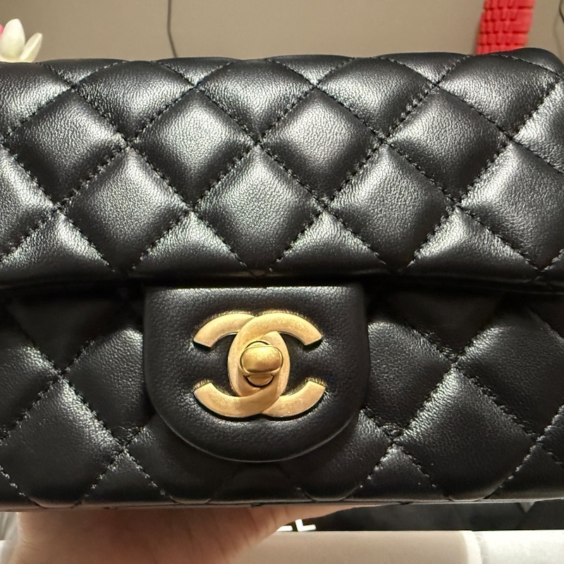 Chanel Mini Pearl Crush Square Flap Bag Quilted Lambskin