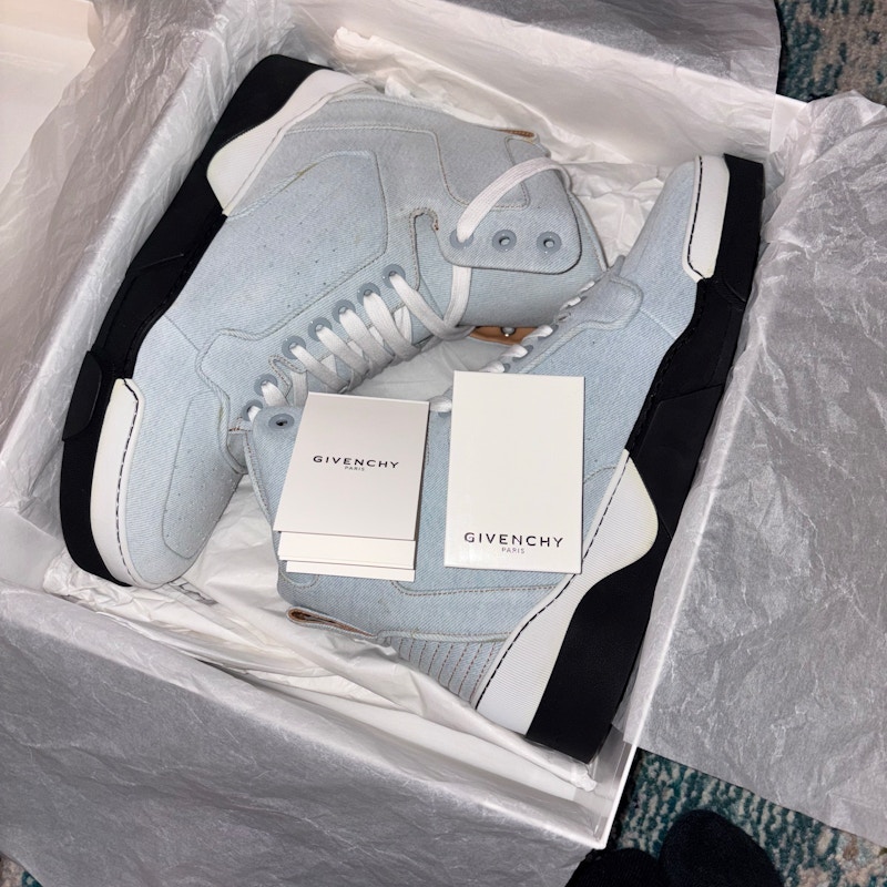 Givenchy High Top Sneaker in Denim Light Blue