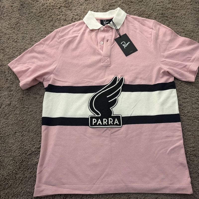 By Parra Winged Logo Polo Shirt Pink / Off White