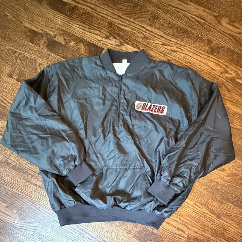 Vintage Portland Trail Blazers Quarter-Zip Jacket Black