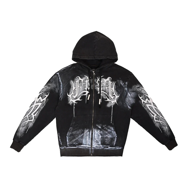 First Row Y2K Tribal Full-Zip Hoodie