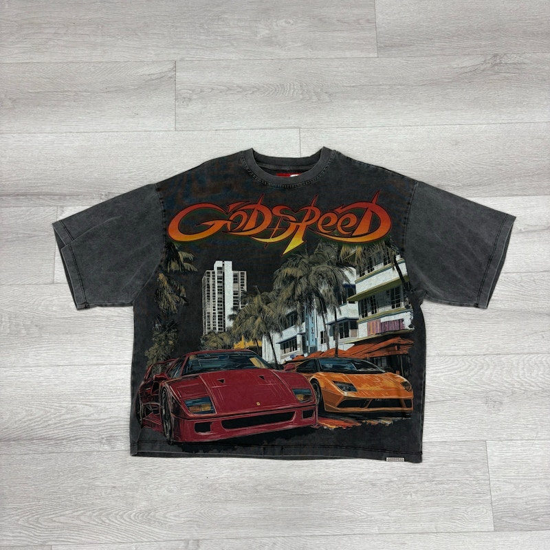 Godspeed South Beach Miami Superrun T-Shirt Grey Wash