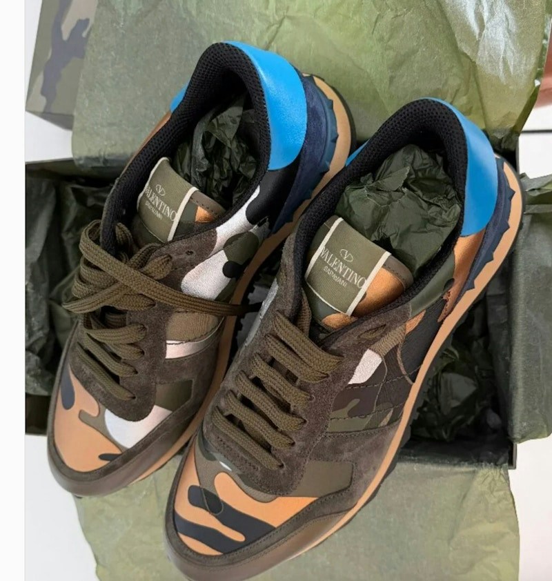Valentino Garavani Rockrunner Camouflage Orange Blue