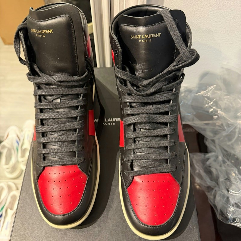 Saint Laurent SL/10 High Top Black Red