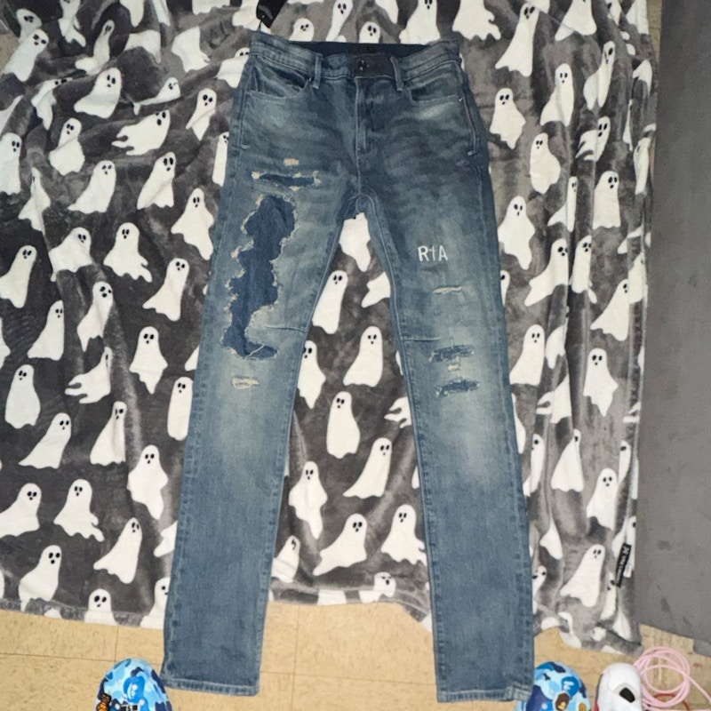 RtA Distressed Denim Jeans Blue