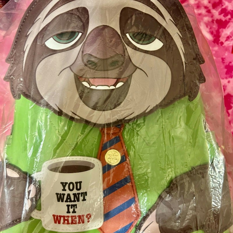 Disney Loungefly Zootopia Flash Sloth Mini Backpack Green