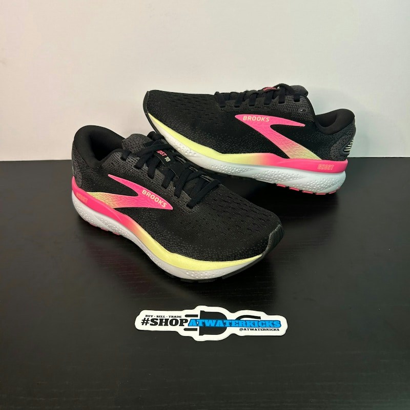 Brooks Ghost 16 Black Pink Yellow (Women's)
