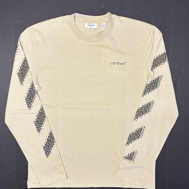 Off-White Pixel Diag Skate Long Sleeve T-Shirt Brown Rice Black