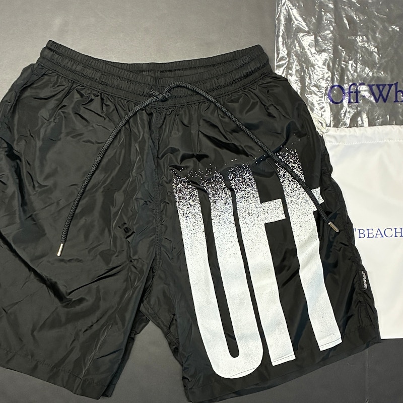 Off-White Big Off Surfer Swim Shorts Black/White