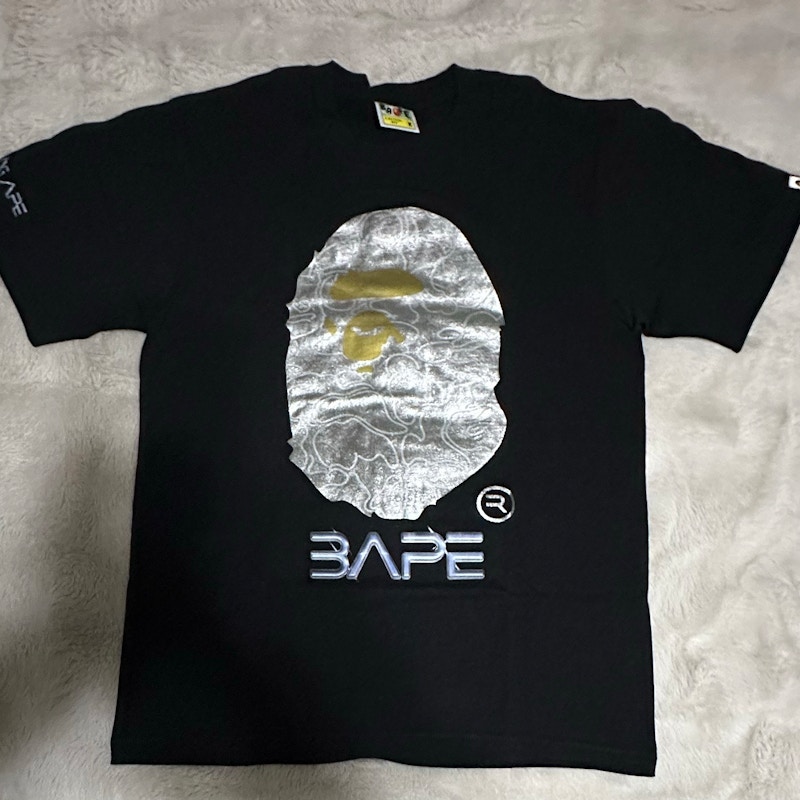 A Bathing Ape Bape Foil Ape Head T-Shirt Black