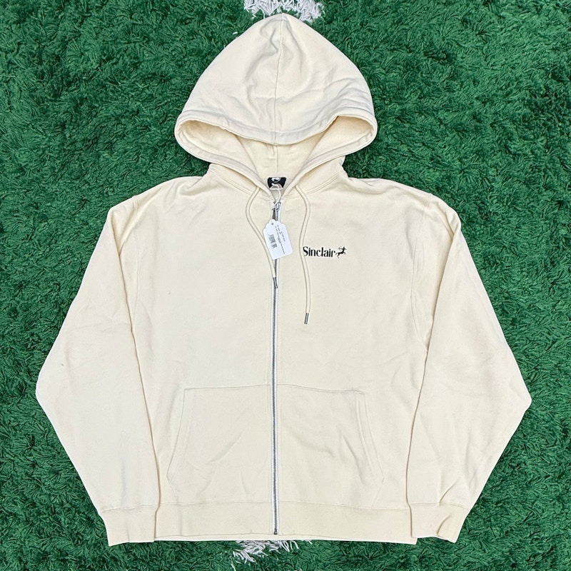 Sinclair Zip Up Hooded Sweatshirt Cream