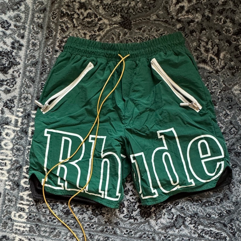 Rhude RH Logo Shorts Green
